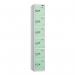 6 Tier - Steel Locker Flat Top - Pearl Silverbodymint Green Door - Combi Lock H 1800 X W 300 X D 300 437291