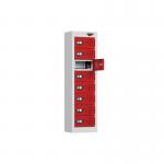 1005 X 250 X 180, 8 Tier Phone Chargingmini Locker 3 Pin Cam Locks Silverred 437309