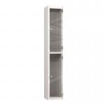 2 Tier Full Clear Door Locker,1800 X 300 X 300 Silver Body, Cam Locks 437471