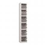6 Tier Full Clear Door Locker,1800 X 300 X 300 Silver Body, Cam Locks 437474