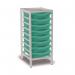 Single Column Static Storageunit - White with 8 Single Aqua Trays 437553