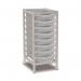 Single Column Static Storageunit - White with 8 Single Translucent Trays 437554