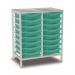 Double Column Static Storageunit - White with 16 Single Aqua Trays 437555