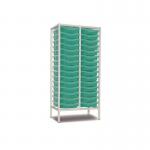Double Column Static Storageunit - White with 30 Single Aqua Trays 437557