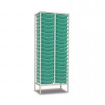 Double Column Static Storageunit - White with 38 Single Aqua Trays 437559