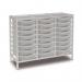 Triple Column Static Storageunit - White with 24 Single Translucent Trays 437562