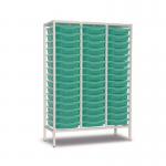 Triple Column Static Storageunit - White with 45 Single Aqua Trays 437563