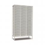 Triple Column Static Storageunit - White with 57 Single Translucent Trays 437566