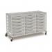 Triple Column Storage Trolley- White with 18 Single Translucent Trays 437572