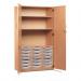 Storage Cupboard, Beech Effectwith 21 Single Sized Trays in Translucent 437620