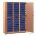 Storage Cupboard, Beech Effectwith 48 Single Sized Trays in Blue 437621
