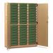 Storage Cupboard, Beech Effectwith 48 Single Sized Trays in Green 437623