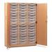 Storage Cupboard, Beech Effectwith 48 Single Sized Trays in Translucent 437625