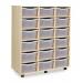 Triple Column Mobile Storage Unit- Beech Effect with 18 Double Translucent Trays 437656