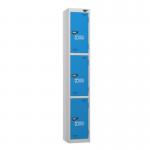 3 Door 1800 X 300 450 Ppelocker, Silvercobalt Blue, Cam Locks 437669