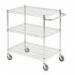 Adjustable Chrome Wire Low Trolleywith Three Shelves and One Short Handle 437695