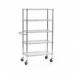 Adjustable Chrome Wire High Trolleywith Five Shelves and One Short Handle 437704