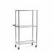 Adjustable Chrome Wire High Trolleywith Three Shelves and One Short Handle 437709