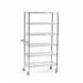 Adjustable Chrome Wire High Trolleywith Six Shelves and One Short Handle 437712