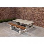 Picnic Table Deluxe 8 Seater - Natural Concrete 437715