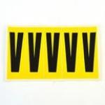 Letter V 5 Characterscard 130 X 45 mm Pack of 10 437950