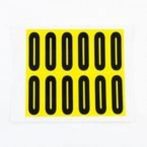Number 0 12 CharactersCard, 56X21mm Pack Of 10 437978