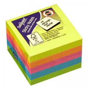 Snopake Sticky Note Mini Cube Neon 400 Sheet Mini Cube 1 Cube Neon