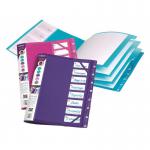 Snopake FileLastic 8-Part A4 Electra Assorted (Pack 5) 14965 14965