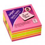 Snopake Pink Rainbow NeonMix Sticky Notes 450 Sheet Cube (1 Cube) 15759 15759