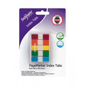 Snopake Index Tab PageMarkers Assorted 100 Tabs Rainbow Asstd 12