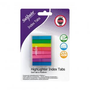 Snopake Index Tab Highlighter Neon Assorted 160 Tabs 12 BCards 15846