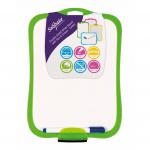 Double-Sided White Board with pen & eraser - Green 15890