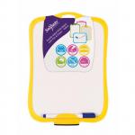 Double-Sided White Board with pen & eraser - Yellow 15892