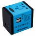 Swordfish VariPlug Dual USB Travel Adapter Blue 40248 40248