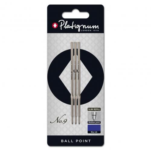 Platignum No.9 Ball Point Pen Refill Blue Blistercard x3 (12 Packs) 50156 50156