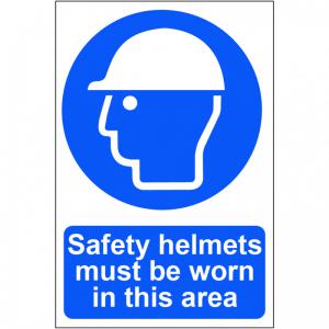 Safety helmets must be worn in this area - 1.2mm Recyclable PP 200 x