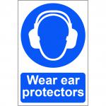 Self adhesive semi-rigid PVC Wear Ear Protectors Sign (200 x 300mm). Easy to fix; simply peel off the backing and apply to a clean; dry surface.