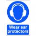 Self adhesive semi-rigid PVC Wear Ear Protectors Sign (200 x 300mm). Easy to fix; simply peel off the backing and apply to a clean; dry surface. 0005
