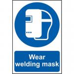 &lsquo;Wear Welding Mask&rsquo; Sign; Self-Adhesive Semi-Rigid PVC (200mm x 300mm)