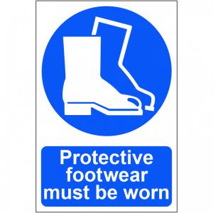 Protective footwear must be worn - 1.2mm Recyclable PP 200 x 300mm