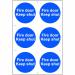 This picture shows a Spectrum Industrial fire safety sign: Fire Door Keep Shut. It is made of 1.2mm recyclable PP material and measures 200 x 300mm. The background is red with white text and a pictogram of a fire door. The edges are smooth and the sign appears sturdy.