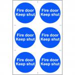 Self adhesive semi-rigid PVC Fire Door Keep Shut Sign (200 x 300mm). Easy to fix; peel off the backing and apply.