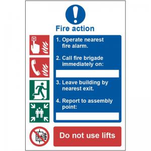 Fire action procedure - 1.2mm Recyclable PP 200 x 300mm 0175