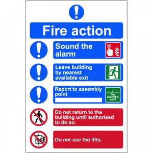 Fire action procedure - 1.2mm Recyclable PP 200 x 300mm 0178