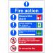 Self adhesive semi-rigid PVC Fire Action Procedure Sign (200 x 300mm). Easy to fix; peel off the backing and apply. 0178