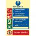 Fire Action Procedure sign (200 x 300mm). Made from 1.3mm rigid photoluminescent board (PHO) and is self adhesive. 0202