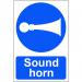 Self adhesive semi-rigid PVC Sound Horn Sign (200 x 300mm). Easy to fix; peel off the backing and apply to a clean and dry surface. 0250