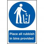 The photograph captures a series of bright yellow signs marked with the words Spectrum Industrial Waste Disposal and urging viewers to place all rubbish in bins provided. Made of 1.2mm recyclable PP material and measuring 200 x 300mm, the signs make a bold statement against littering and promote proper waste disposal practices.