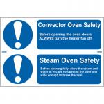 &lsquo;Convector Oven Safety/Steam Oven Safety&rsquo; Sign; Self-Adhesive Semi-Rigid PVC (300mm x 100mm) 2 Per Sheet