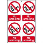 Self adhesive semi-rigid PVC No Smoking Sign (200 x 300mm). Easy to fix; simply peel off the backing and apply to a clean dry surface.